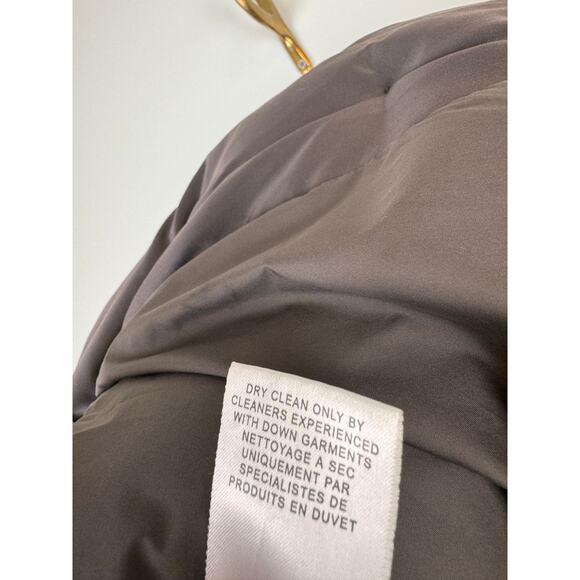 THEORY Brown S Puffer Jacket Big Collared Snap Button Long Sleeve Regular Fit - Picture 9 of 9